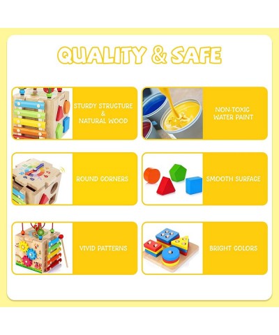 8-in-1 Wooden Activity Cube for Kids Sorting & Stacking Toys Shape Match Xylophone Montessori Learning Toy STEM Value Pack Gi...