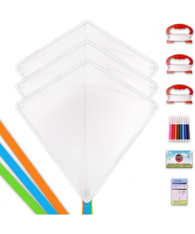 DIY Kites for Kids Kite Making Kit Bulk Decorating Coloring Kite Party Pack White Diamond Kite Kits (3 Pack) $23.17 Kites & W...