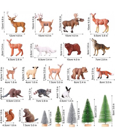 23 Pieces Forest Animals Figures Woodland Animals Figurines Woodland Creatures Realistic Plastic Wild Animals with Elk Wolf B...