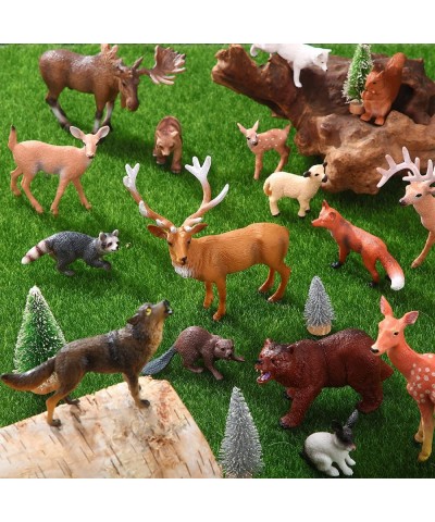 23 Pieces Forest Animals Figures Woodland Animals Figurines Woodland Creatures Realistic Plastic Wild Animals with Elk Wolf B...