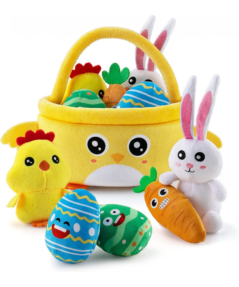 6Pcs My First Easter Basket Plush Playset Easter Basket Stuffers Toys for Easter Party Favors Easter Eggs Hunt  Easter Decor ...