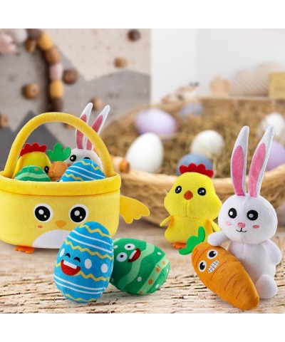 6Pcs My First Easter Basket Plush Playset Easter Basket Stuffers Toys for Easter Party Favors Easter Eggs Hunt  Easter Decor ...