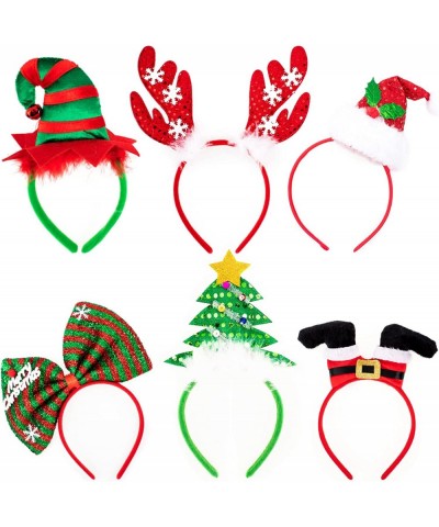 Christmas Headbands 6 Pack Cute Christmas Head hat Toppers Reindeer Antler Xmas Tree for Christmas Holiday Parties Annual Hol...