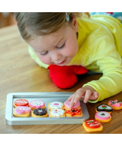 Wooden Pretend Play Food Cookie Set Magnetic Cookies with Swappable Toppings 25 Pieces $43.39 Toy Kitchen Products