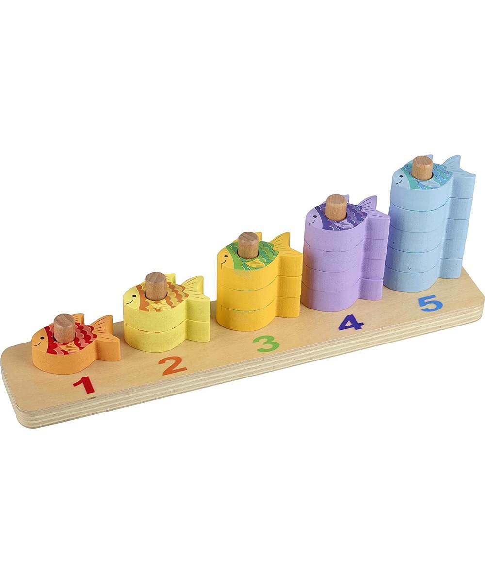 Counting Fish – Wooden Toy with 15 Stacking Pieces - for Kids Ages 3 Years and Up to Practice Counting and Develop Fine Motor...