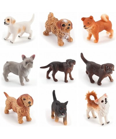 Mini Dog Figurines Toy Realistic Detailed Plastic Puppy Figures Educational Playset for Fairy Garden Children Home Decor (9pc...