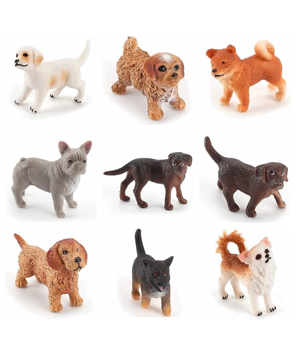 Mini Dog Figurines Toy Realistic Detailed Plastic Puppy Figures Educational Playset for Fairy Garden Children Home Decor (9pc...