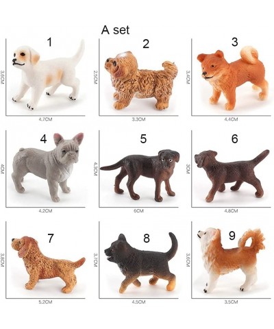 Mini Dog Figurines Toy Realistic Detailed Plastic Puppy Figures Educational Playset for Fairy Garden Children Home Decor (9pc...