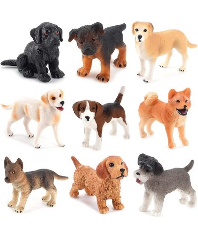 Mini Dog Figurines Toy Realistic Detailed Plastic Puppy Figures Educational Playset for Fairy Garden Children Home Decor (9pc...