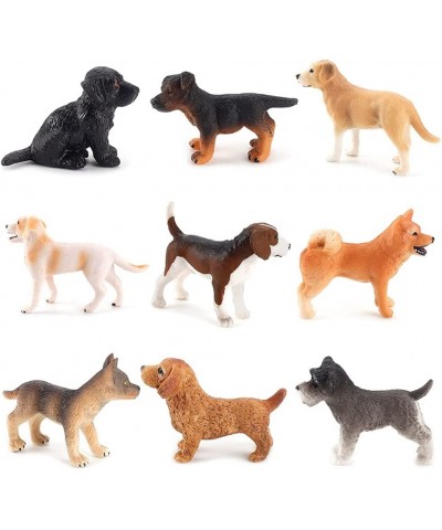 Mini Dog Figurines Toy Realistic Detailed Plastic Puppy Figures Educational Playset for Fairy Garden Children Home Decor (9pc...