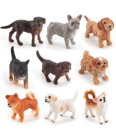 Mini Dog Figurines Toy Realistic Detailed Plastic Puppy Figures Educational Playset for Fairy Garden Children Home Decor (9pc...