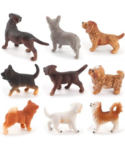 Mini Dog Figurines Toy Realistic Detailed Plastic Puppy Figures Educational Playset for Fairy Garden Children Home Decor (9pc...