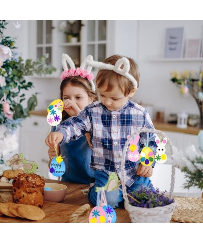 396PCS Easter Foam Stickers Set DIY Egg Rabbit Shape Easter Stickers Ribbons Crafts Kit for Kids Easter Day Party Supplies Ho...