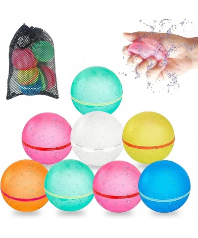 Reusable Water Balloons for Kids 8pcs Refillable Water Bombs Quick Fill Self Sealing Splash Water Balls Water Toys Water Game...