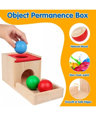 Montessori Toys for 1 2 Year Old 5 in 1 Wooden Toy Box Includes Object Permanence Box Carrot Harvest Shape Sorter-Educational...