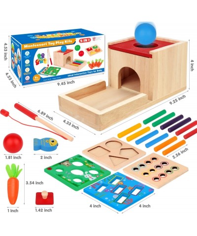 Montessori Toys for 1 2 Year Old 5 in 1 Wooden Toy Box Includes Object Permanence Box Carrot Harvest Shape Sorter-Educational...