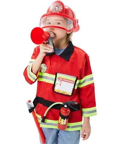 Kids Fireman Costume Role Play Dress Up with Firefighter Accessories Toys Kit for 3 4 5 6 7 Boys Girls Toddlers Birthday Gift...