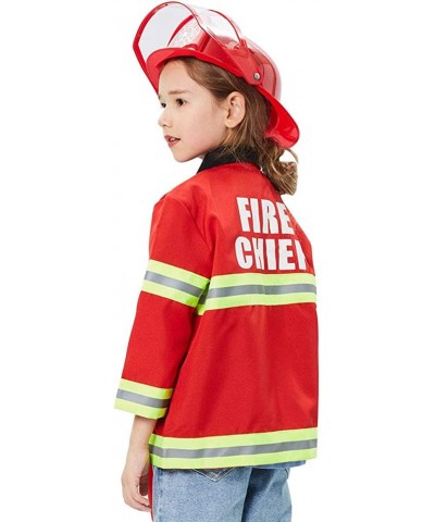 Kids Fireman Costume Role Play Dress Up with Firefighter Accessories Toys Kit for 3 4 5 6 7 Boys Girls Toddlers Birthday Gift...