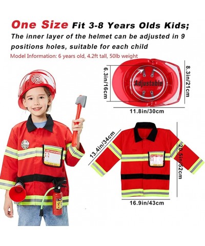 Kids Fireman Costume Role Play Dress Up with Firefighter Accessories Toys Kit for 3 4 5 6 7 Boys Girls Toddlers Birthday Gift...