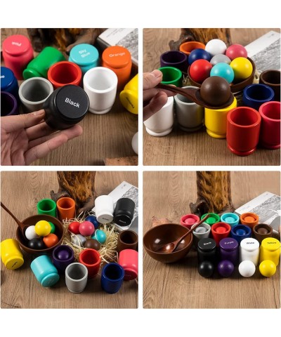 Montessori Large Balls in Cups Toy Wooden Color Sorting Toy 12 Balls 40mm Matching and Counting Toy $62.18 Early Development ...