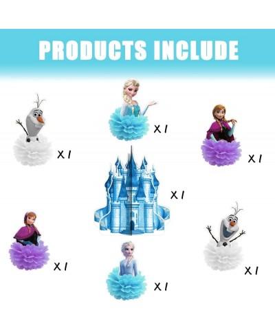 Frozen Honeycomb Centerpieces Table Decorations Snow Princess Birthday Party Supplies Frozen Paper Flowers for Birthday Party...