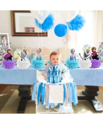 Frozen Honeycomb Centerpieces Table Decorations Snow Princess Birthday Party Supplies Frozen Paper Flowers for Birthday Party...