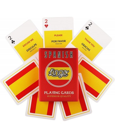 Spanish Phrases Playing Cards in Tin Box|54 Educational Playing Cards for Beginners|Language Learning Game Set|Fun Visual Fla...