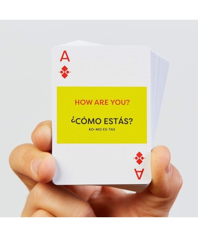 Spanish Phrases Playing Cards in Tin Box|54 Educational Playing Cards for Beginners|Language Learning Game Set|Fun Visual Fla...