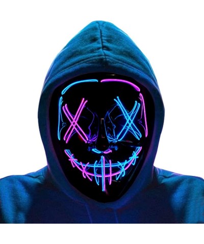 Halloween Purge Mask LED Light up Mask Cosplay LED Costume Mask for Men Women Kids Halloween Costume Festival Party Supplies ...