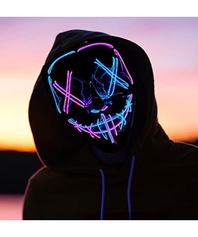 Halloween Purge Mask LED Light up Mask Cosplay LED Costume Mask for Men Women Kids Halloween Costume Festival Party Supplies ...