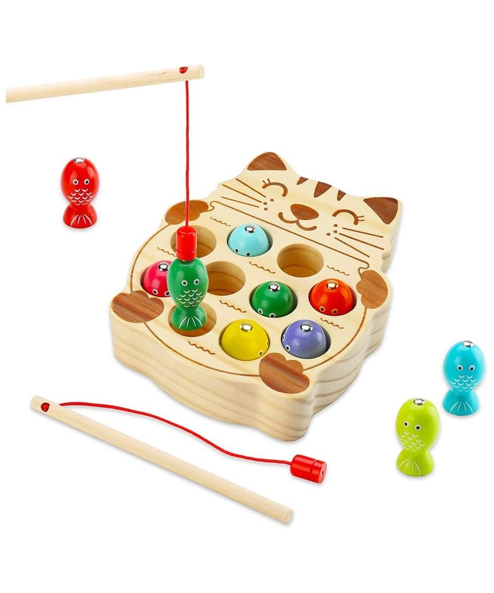 Wooden Magnetic Fishing Game Toddler Fine Motor Skills Toys Montessori Preschool Learning Fishing Toys Gift for Children Kids...