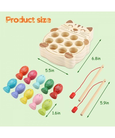 Wooden Magnetic Fishing Game Toddler Fine Motor Skills Toys Montessori Preschool Learning Fishing Toys Gift for Children Kids...