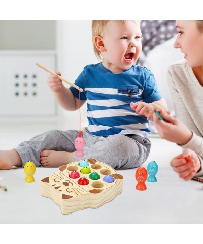 Wooden Magnetic Fishing Game Toddler Fine Motor Skills Toys Montessori Preschool Learning Fishing Toys Gift for Children Kids...