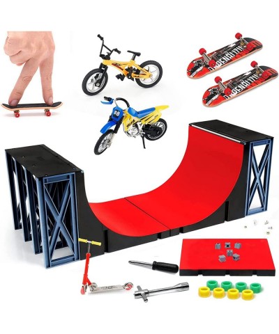 Half Pipe Skateboard Ramps Set Bigger Fingerboard Skatepark Deck Finger Skate Park Toy with Fingerboard Ramps Skateboards Fin...