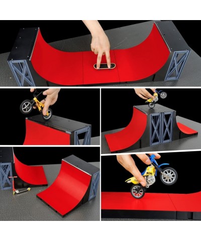 Half Pipe Skateboard Ramps Set Bigger Fingerboard Skatepark Deck Finger Skate Park Toy with Fingerboard Ramps Skateboards Fin...