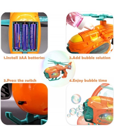 Bubble Machine for Kids with Lights & Music Helicopter Toy Bubble Blower Maker with Bubble Solutions Automatic Bubble Maker B...