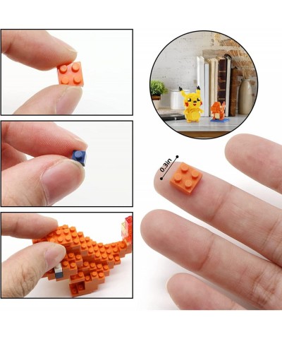 Pocket Monster Micro Building Building Blocks Sets for 3D Mini Cute Anime Figures Collection Toys 4-PCS Kit Gifts for Adults ...