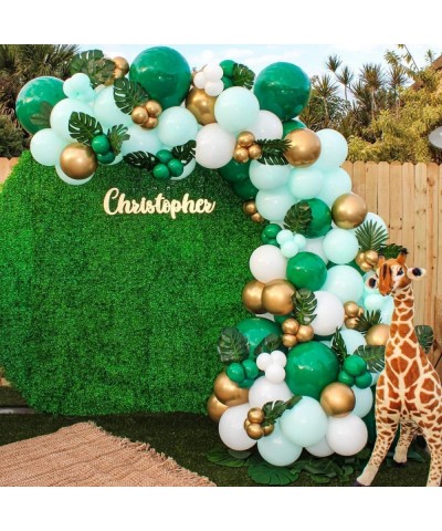 DIY Jungle Safari Balloon Garland Arch Kit - 127pcs Sage Green Mint Green White Latex Balloons Gold Metallic Chrome Balloons ...