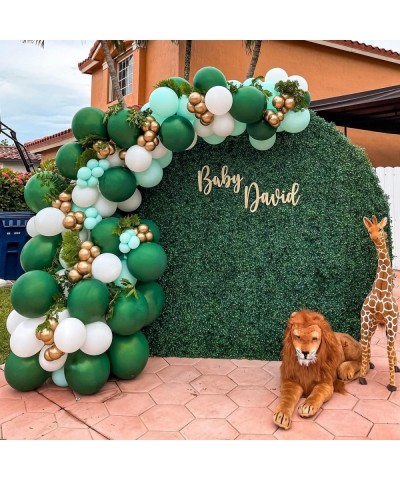 DIY Jungle Safari Balloon Garland Arch Kit - 127pcs Sage Green Mint Green White Latex Balloons Gold Metallic Chrome Balloons ...