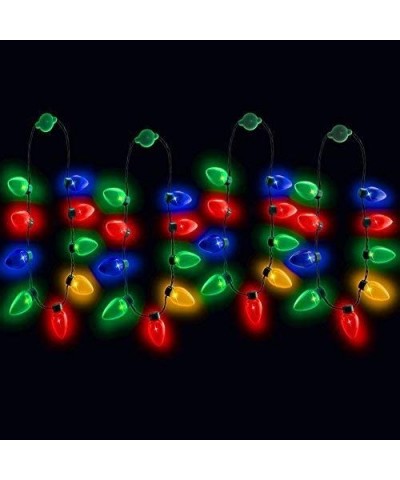 Christmas Bundle Pack | 4 Pack Light-up Elf Hats & LED Christmas Bulb Necklaces with 6 Flashing Modes $72.82 Kids' Party Hats