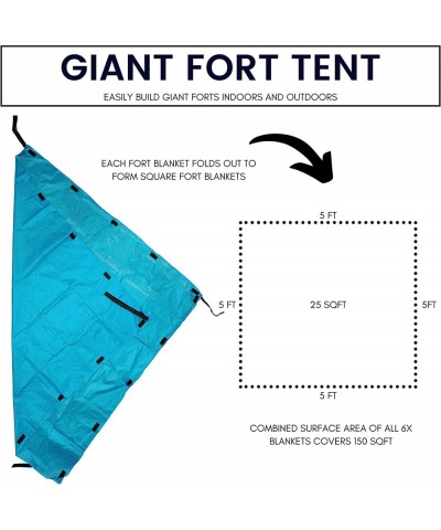 Blanket Fort Building Kit for Kids (6 Fort Blanket 150SQFT) - Kids Fort Building Kit Build A Fort Fort Builder Blanket Fort f...