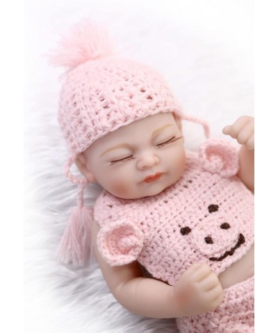 Cute Mini 10Inch 26cm Full Body Silicone Vinyl Realistic Looking Reborn Baby Dolls Lifelike Baby Girl Doll Pink Knit Wear Xma...