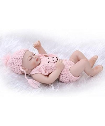 Cute Mini 10Inch 26cm Full Body Silicone Vinyl Realistic Looking Reborn Baby Dolls Lifelike Baby Girl Doll Pink Knit Wear Xma...