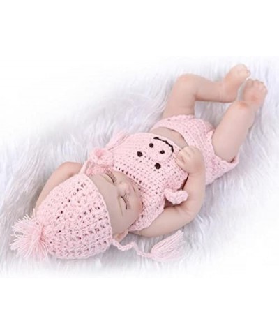 Cute Mini 10Inch 26cm Full Body Silicone Vinyl Realistic Looking Reborn Baby Dolls Lifelike Baby Girl Doll Pink Knit Wear Xma...