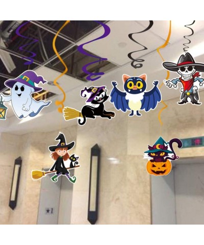 Halloween Hanging Swirl Banner Set Bat Witch Skull Spider Ghost Spiral Happy Halloween Party Decoration Kit $22.76 Kids' Part...