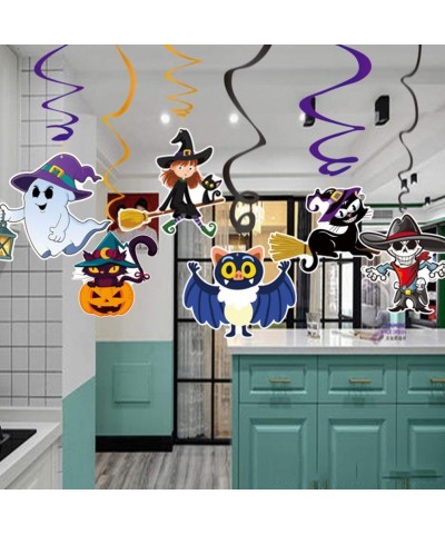 Halloween Hanging Swirl Banner Set Bat Witch Skull Spider Ghost Spiral Happy Halloween Party Decoration Kit $22.76 Kids' Part...