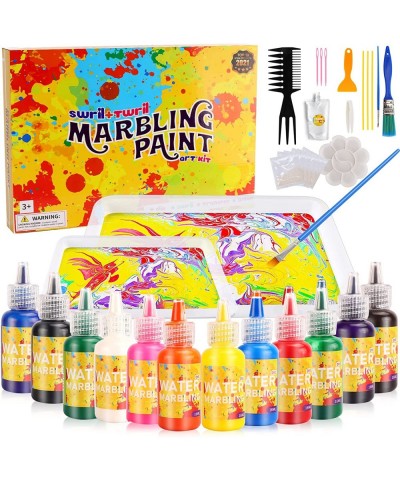 Arts and Crafts for Kids Ages 8-12 Water Marbling Paint Craft Kits with 12 Colors Stem Project Art Gift for Girls and Boys $2...