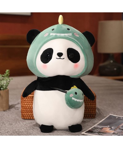 Cuddly Panda Dinosaur Stuffed Animal Soft Plush Panda Bear Toy with Adorable Dinosaur-Style Costumes and Messenger Bag Sweet ...