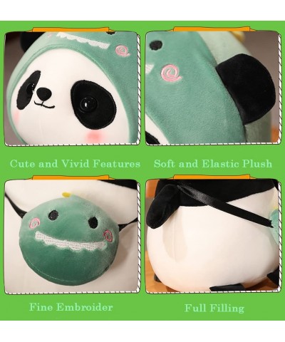 Cuddly Panda Dinosaur Stuffed Animal Soft Plush Panda Bear Toy with Adorable Dinosaur-Style Costumes and Messenger Bag Sweet ...