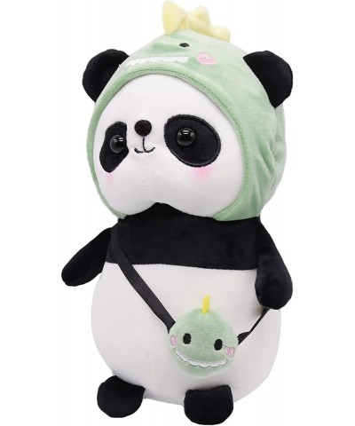 Cuddly Panda Dinosaur Stuffed Animal Soft Plush Panda Bear Toy with Adorable Dinosaur-Style Costumes and Messenger Bag Sweet ...